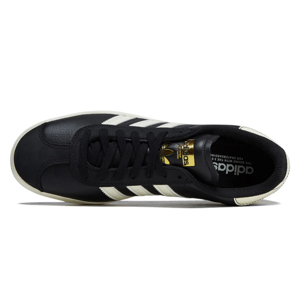 Adidas Gazelle ADV Shoes - Core Black/Cream White/Gold Metallic - Image 3