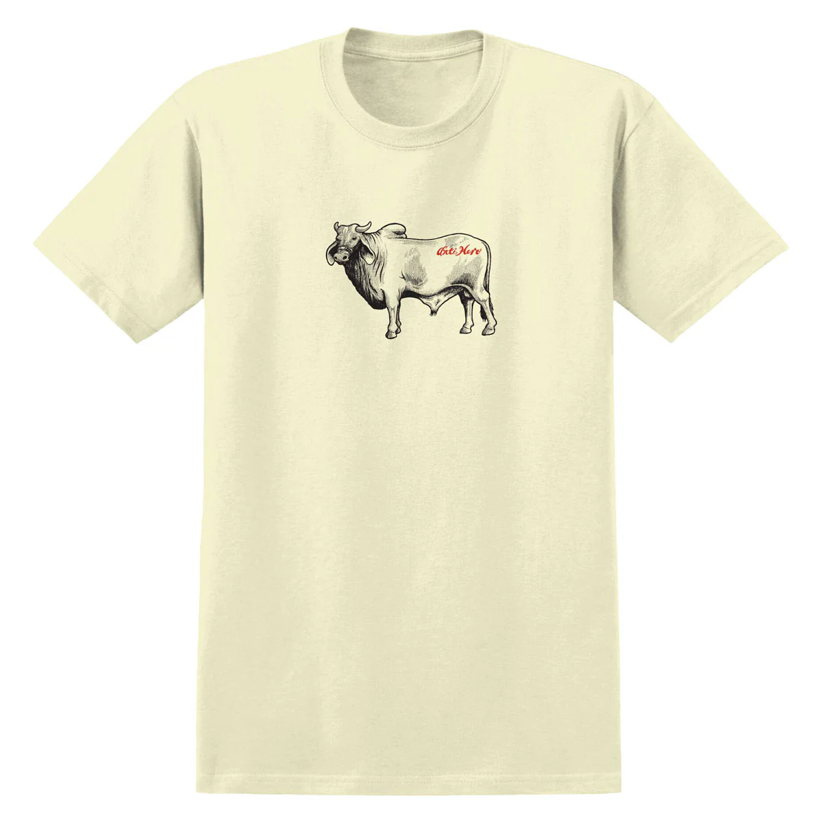 Anti-Hero Cow T-Shirt - Heather Cream