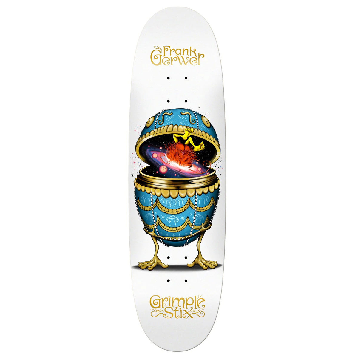 Anti-Hero Gerwer Grimple Stix Fabrage Egg Skateboard Deck - White - 9.10"
