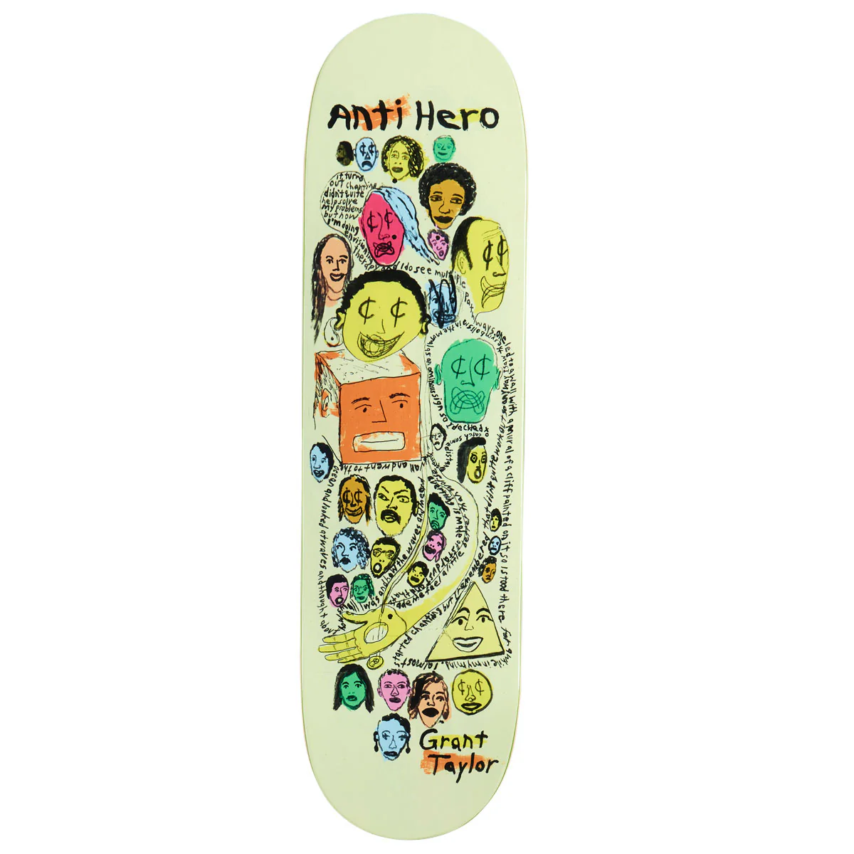 Anti-Hero Grant Expressions Skateboard Deck - Beige - 8.50"