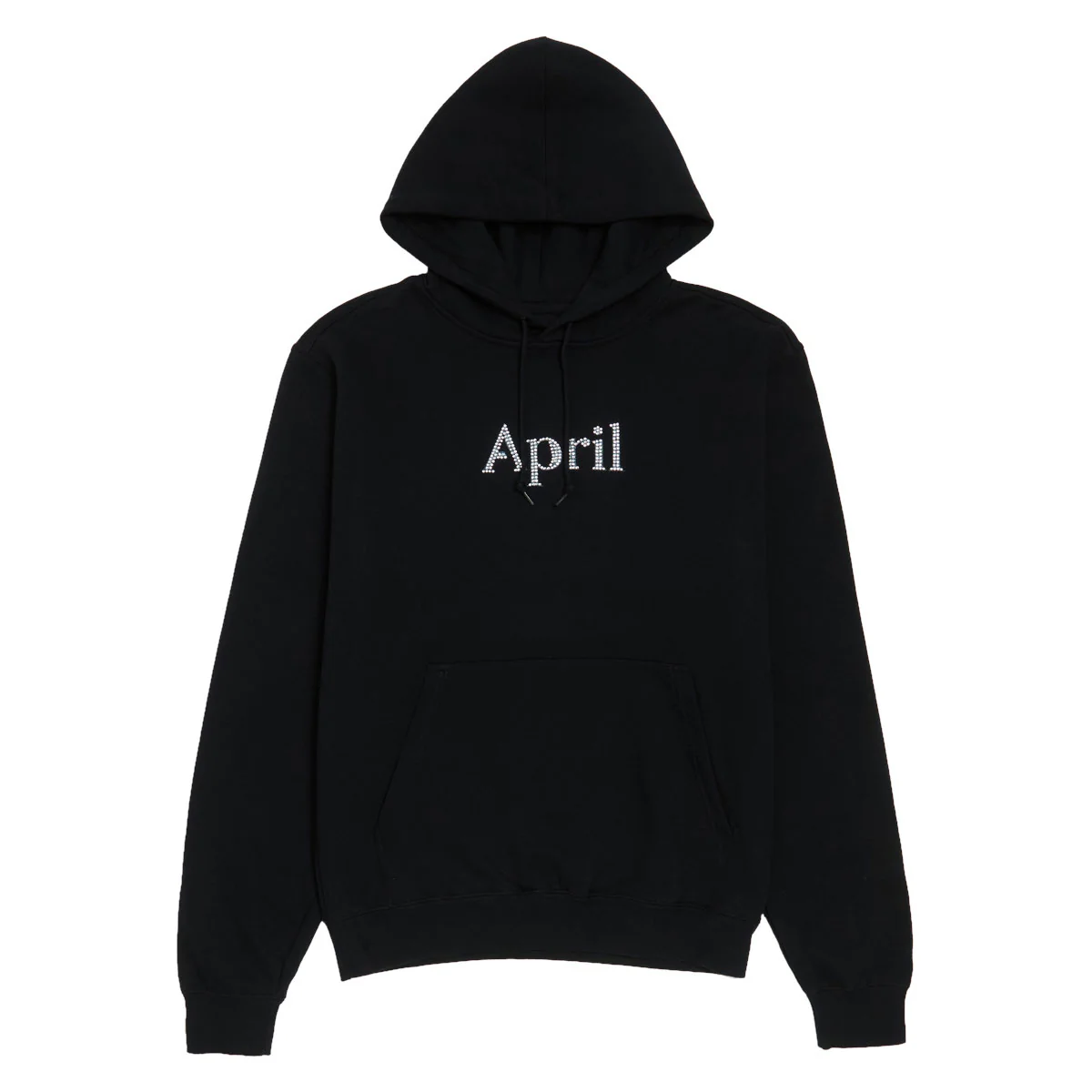 April Rhinestone Hoodie - Black