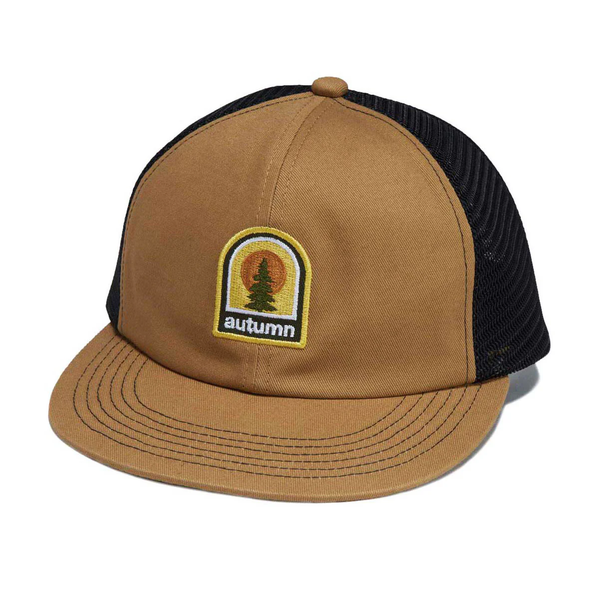 Autumn Twill 6 Panel Trucker Hat - Brown