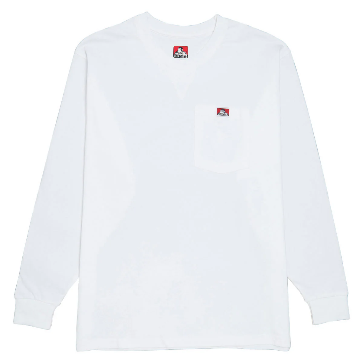 Ben Davis Heavy Duty Long Sleeve Pocket T-Shirt - White