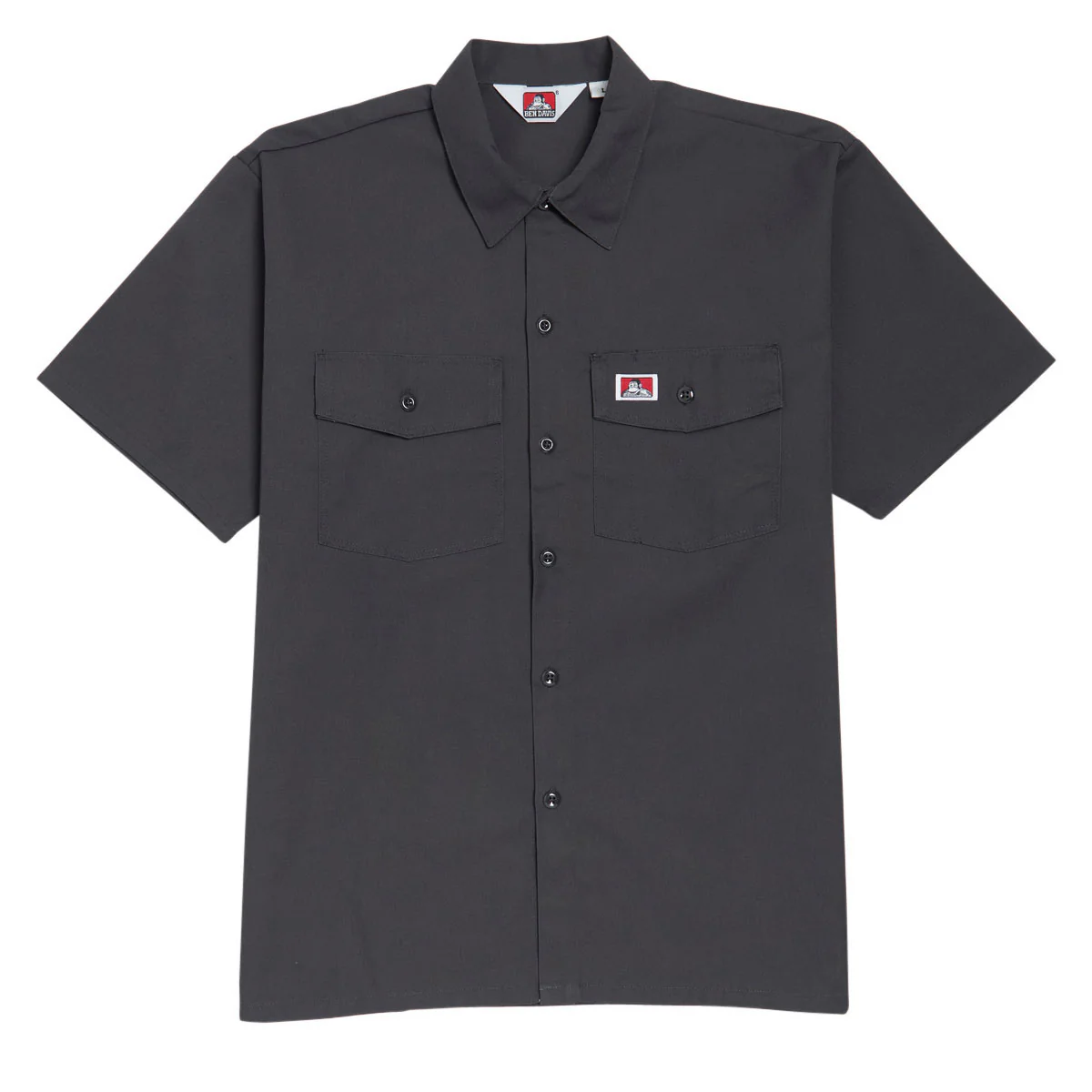Ben Davis Solid Button Up Shirt - Charcoal