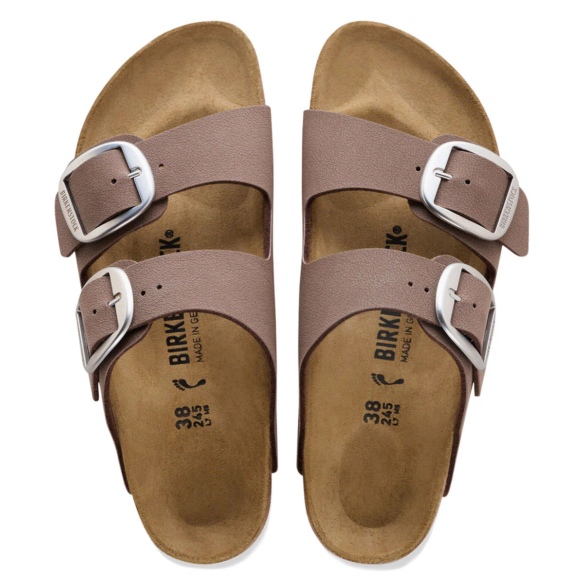Birkenstock Womens Arizona Big Buckle Sandals Shoes - Mocha Birkibuc - Image 3