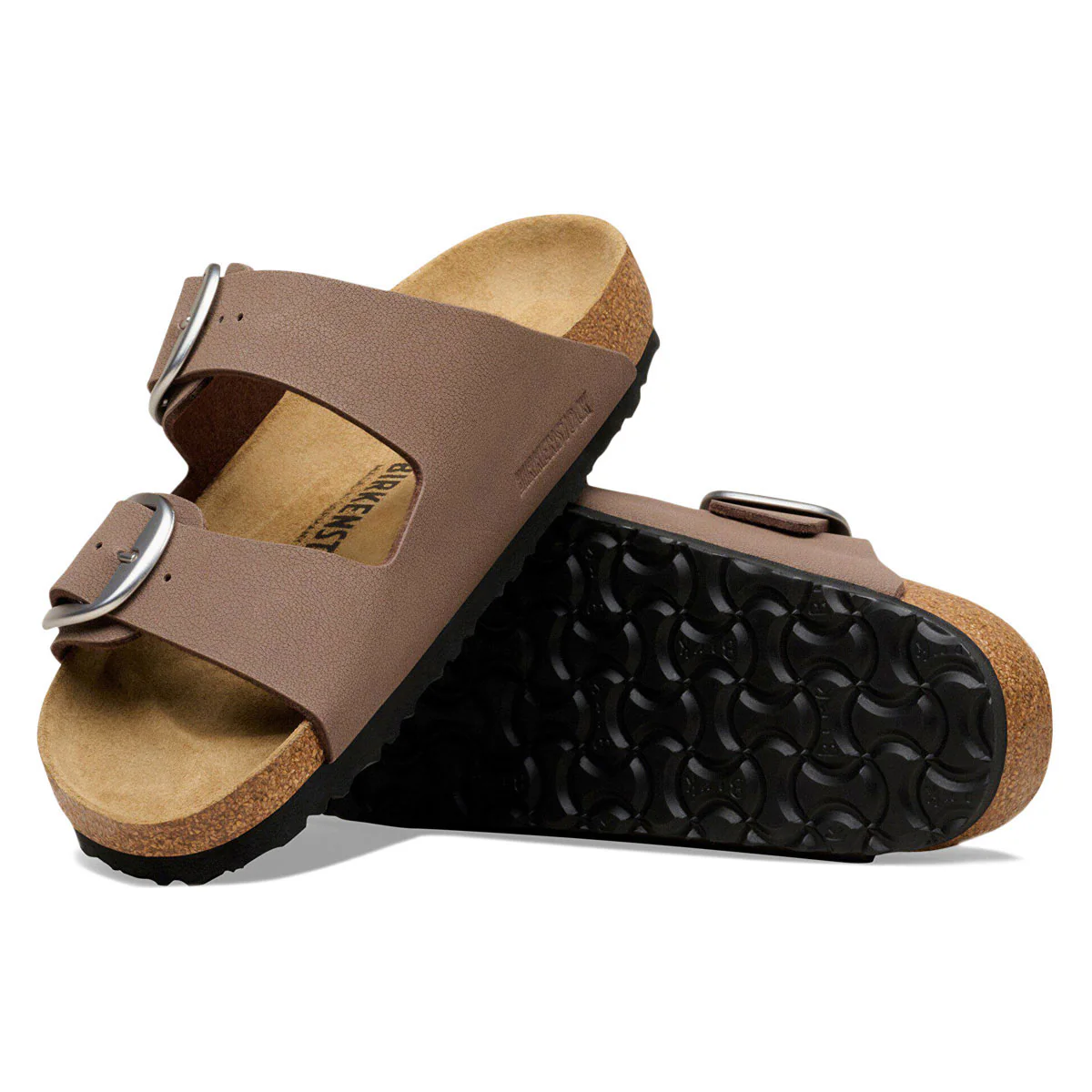 Birkenstock Womens Arizona Big Buckle Sandals Shoes - Mocha Birkibuc - Image 4