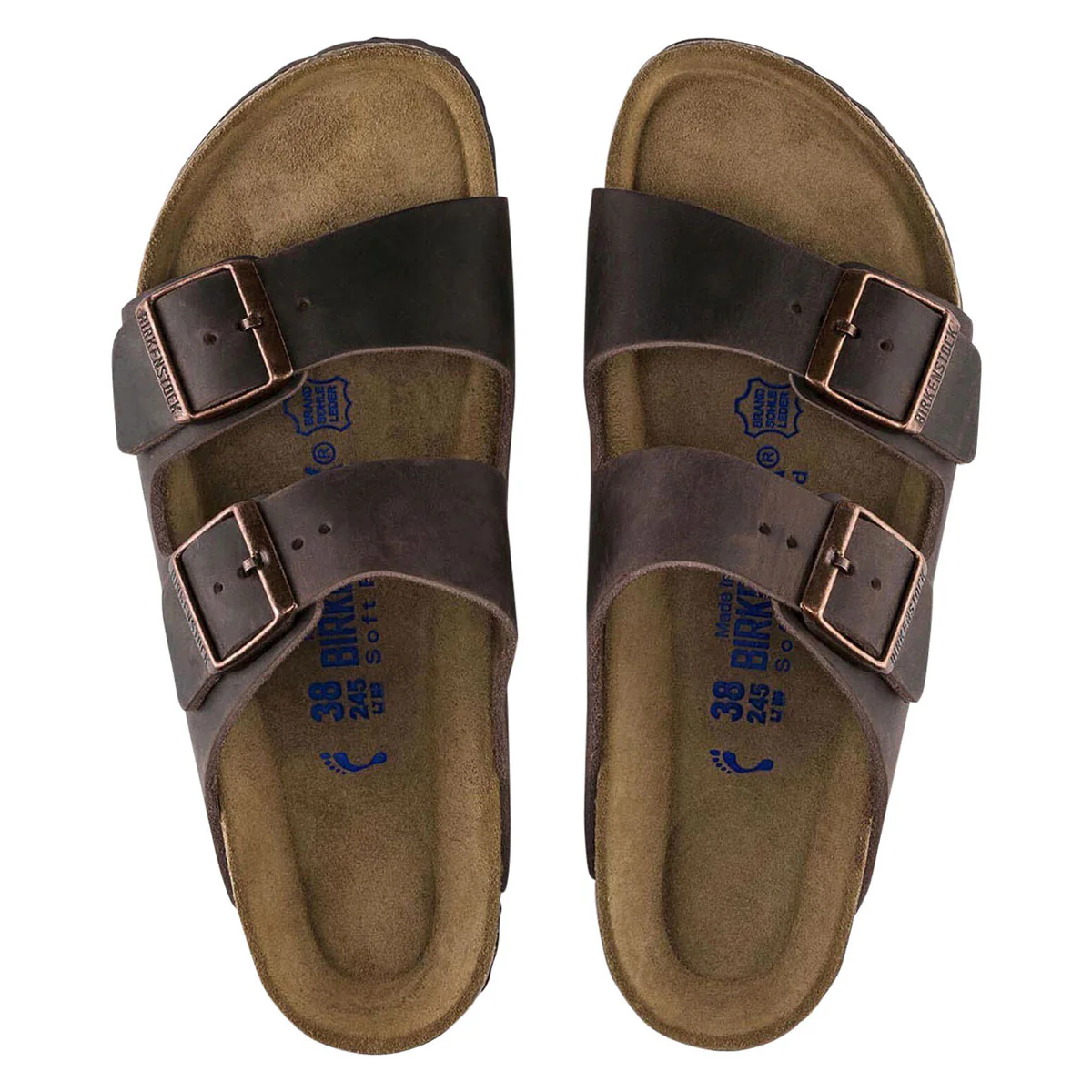 Birkenstock Womens Arizona Soft Footbed Sandals Shoes - Habana Oiled Leather - Image 3