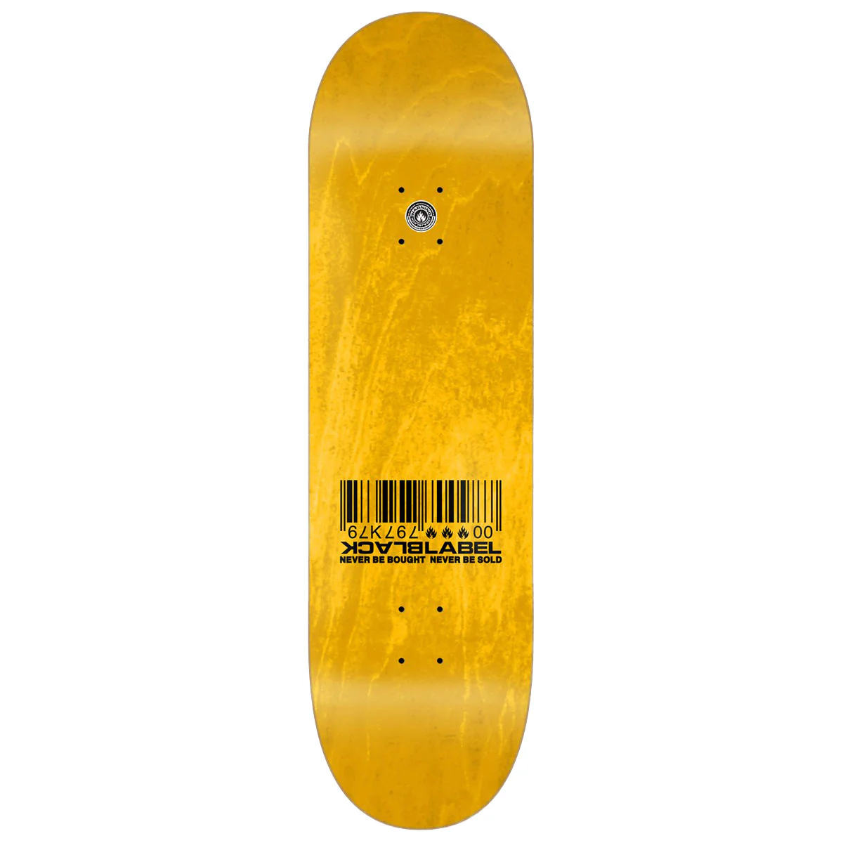 Black Label Ripped Barcode Skateboard Complete - Assorted Stains - 8.25" - Image 2