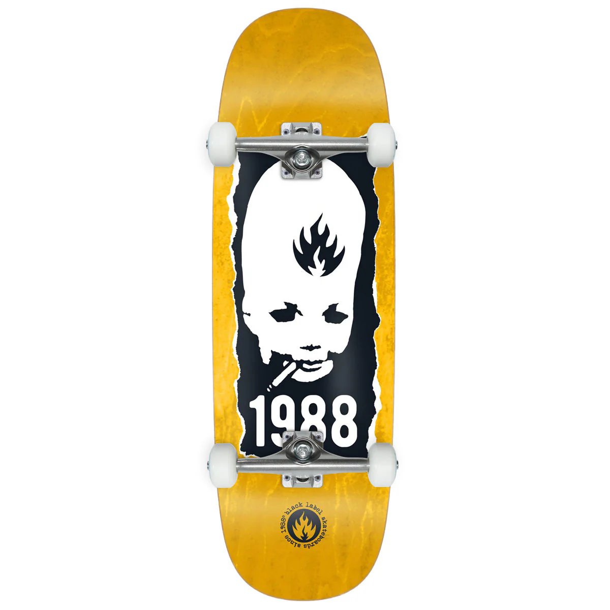 Black Label Thumbhead Torn Jumbotron Skateboard Complete - Assorted Stains - 10.00"