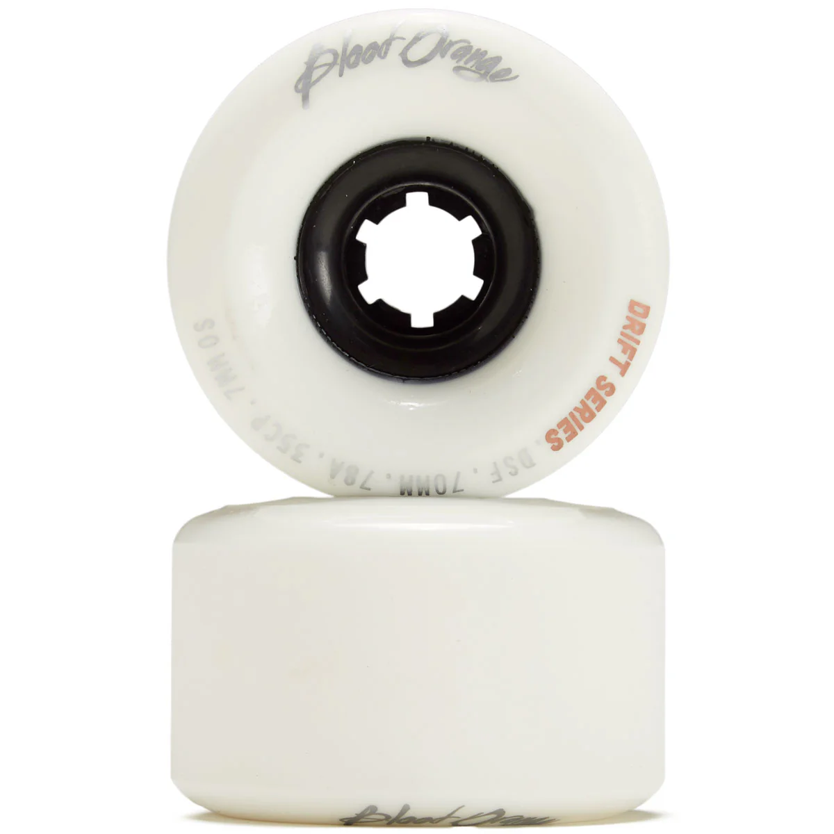 Blood Orange Drift 78a Longboard Wheels - White - 70mm - Image 2
