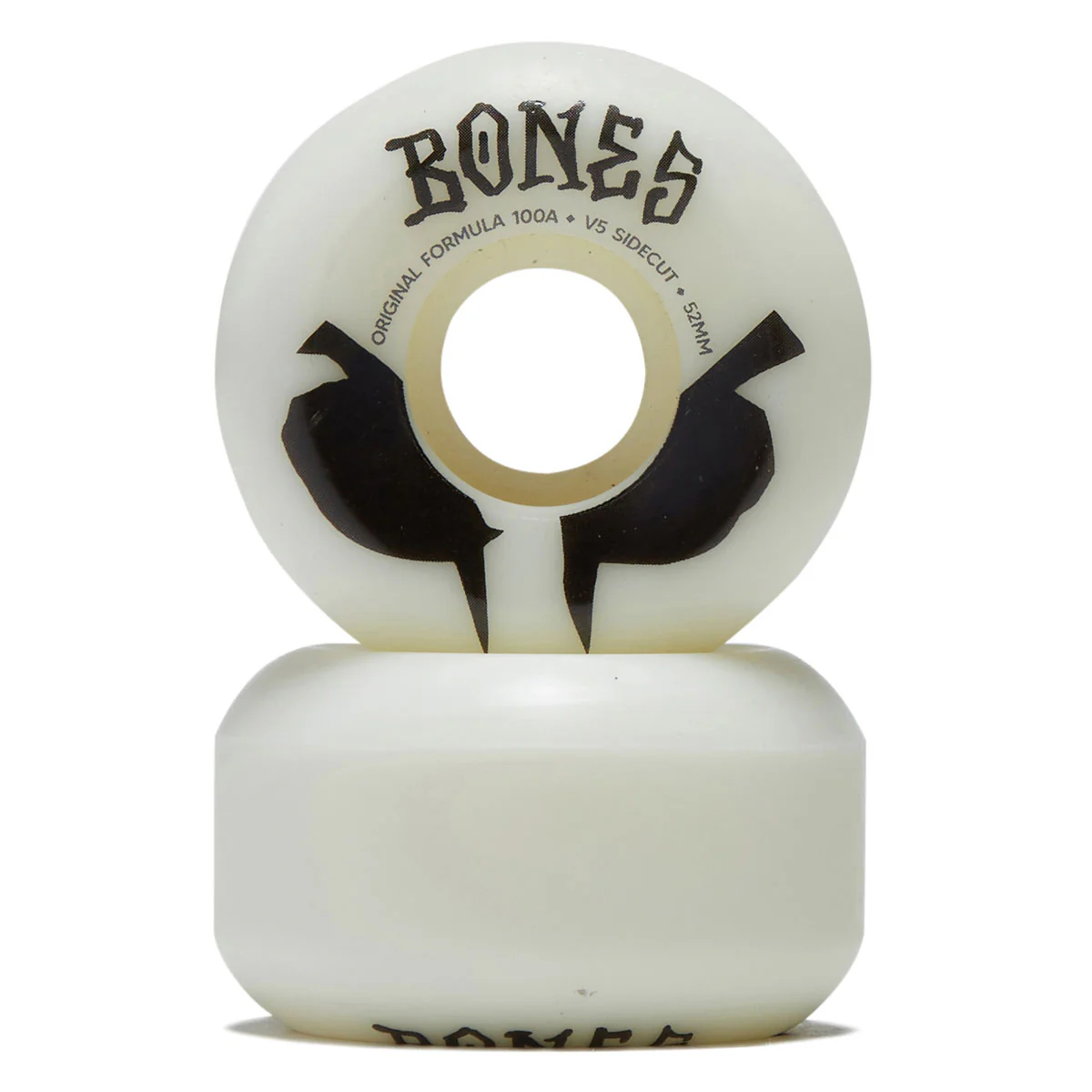 Bones 100s Sidecuts 100a V5 Sidecut Skateboard Wheels - White 2026 - 52mm - Image 2