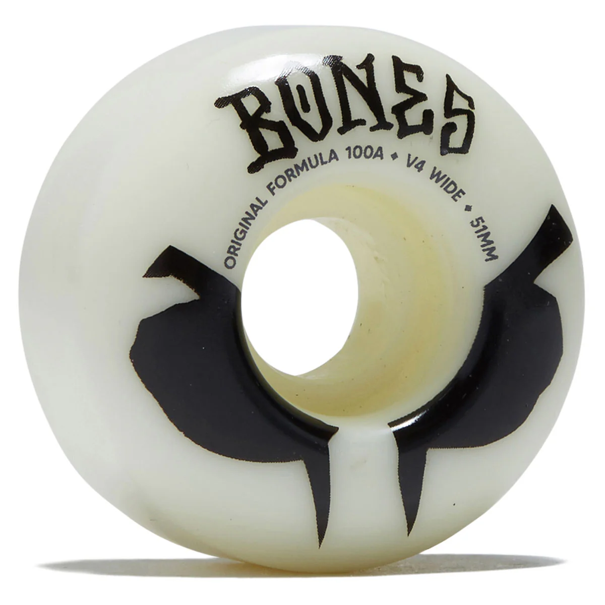 Bones 100s Wides 100a V4 Wide Skateboard Wheels - White 2026 - 51mm