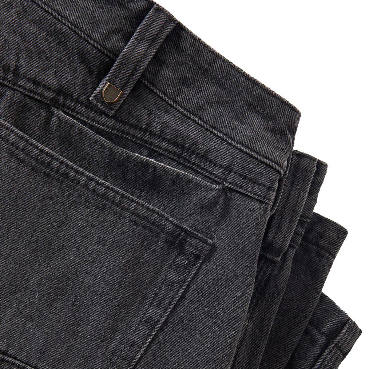 Brixton Builders Carpenter Baggy Shorts - Washed Black Denim - Image 4