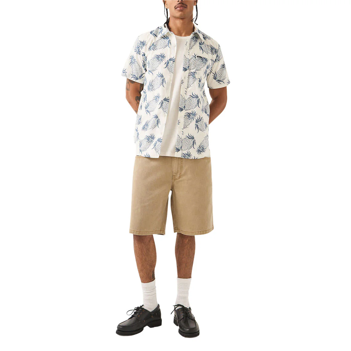 Brixton Charter Print Shirt - Off White Pineapple - Image 2