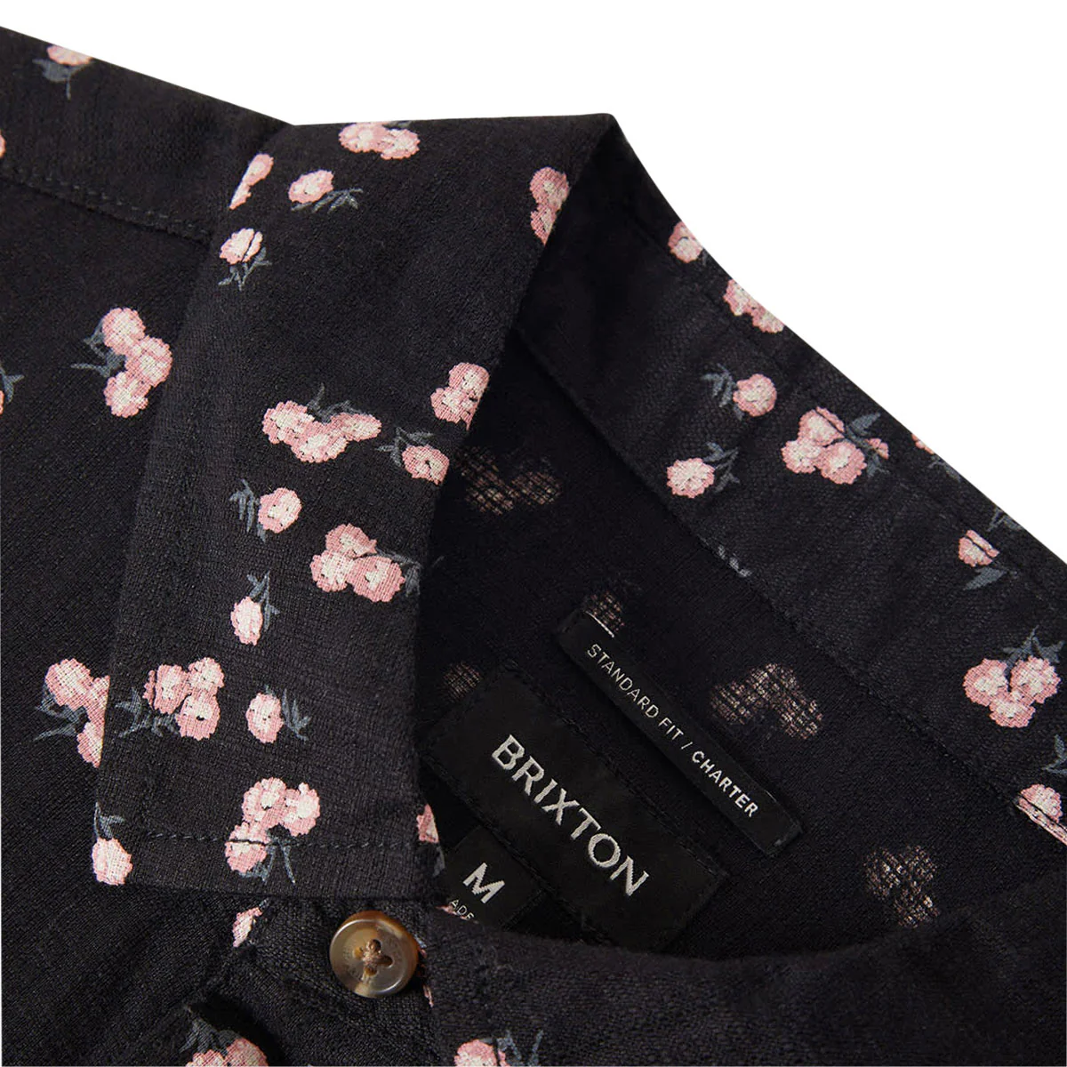 Brixton Charter Slub Shirt - Black/Pink - Image 6