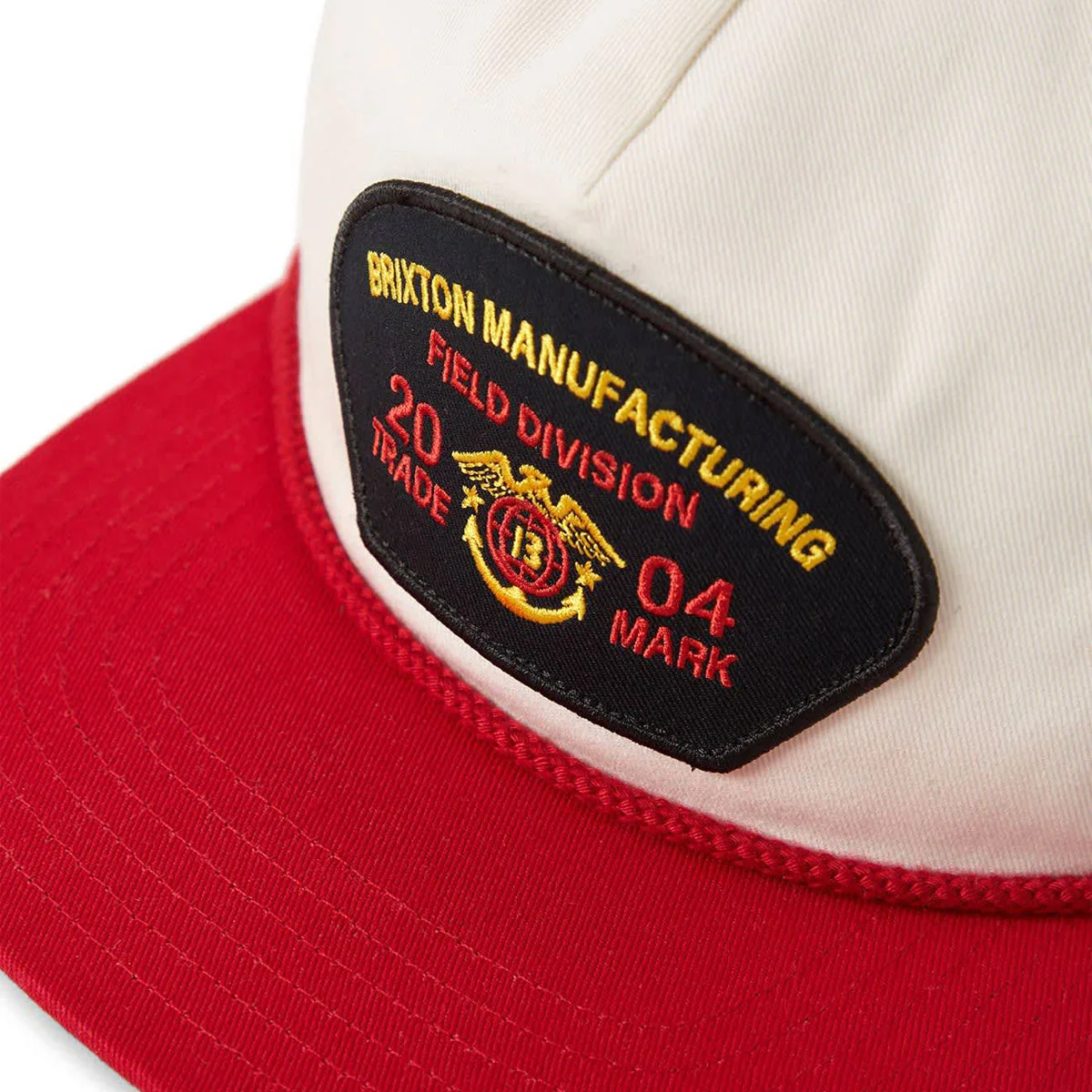 Brixton Division Np Mp Snapback Hat - Off White/Red - Image 6