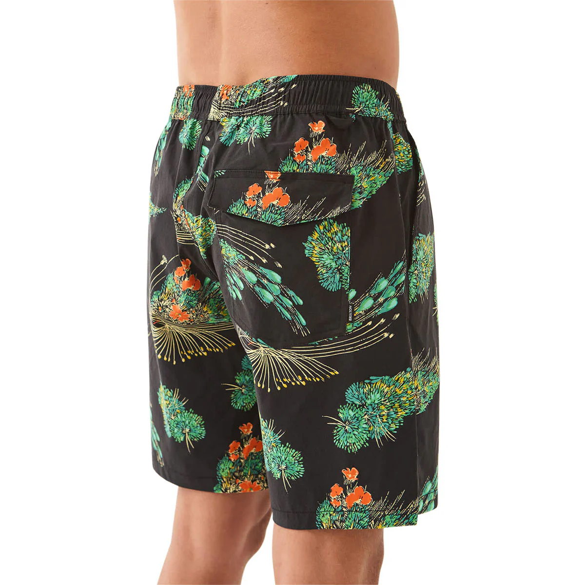 Brixton Everyday Hybrid 7" Shorts - Black Floral - Image 5