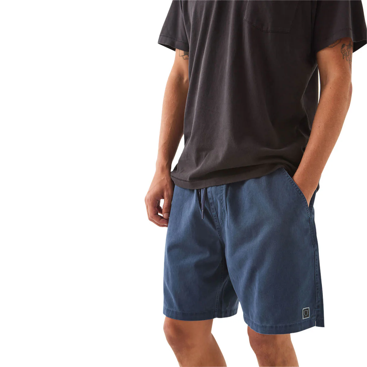 Brixton Everyday Vintage Wash Shorts - Washed Navy - Image 4