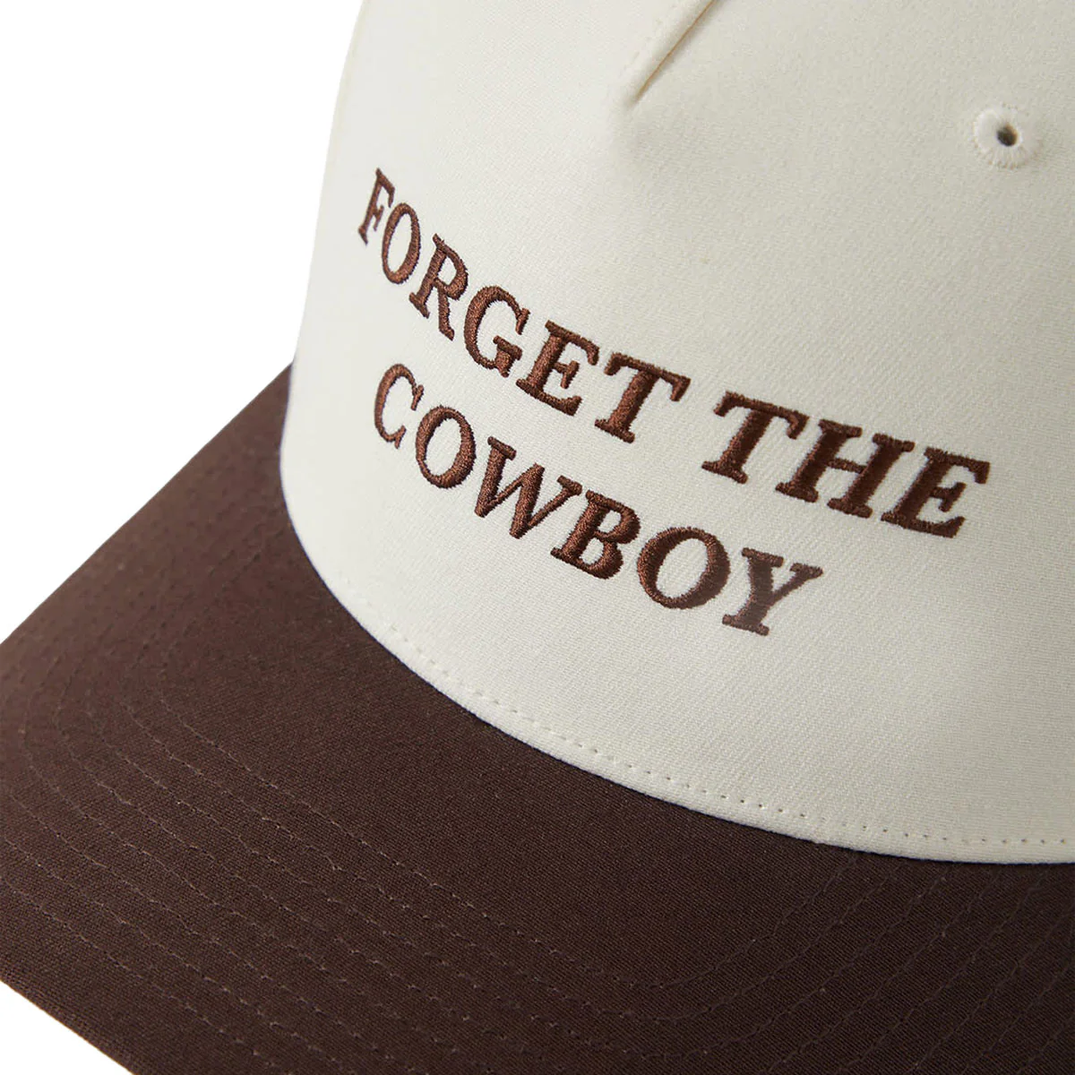 Brixton Forget The Cowboy Netplus MP Snapback Hat - Chocolate/Off White - Image 6