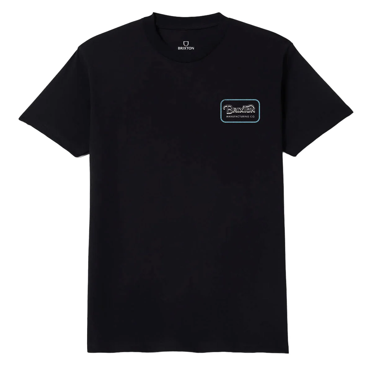 Brixton Grade T-Shirt - Black/Off White/Retro Blue - Image 2