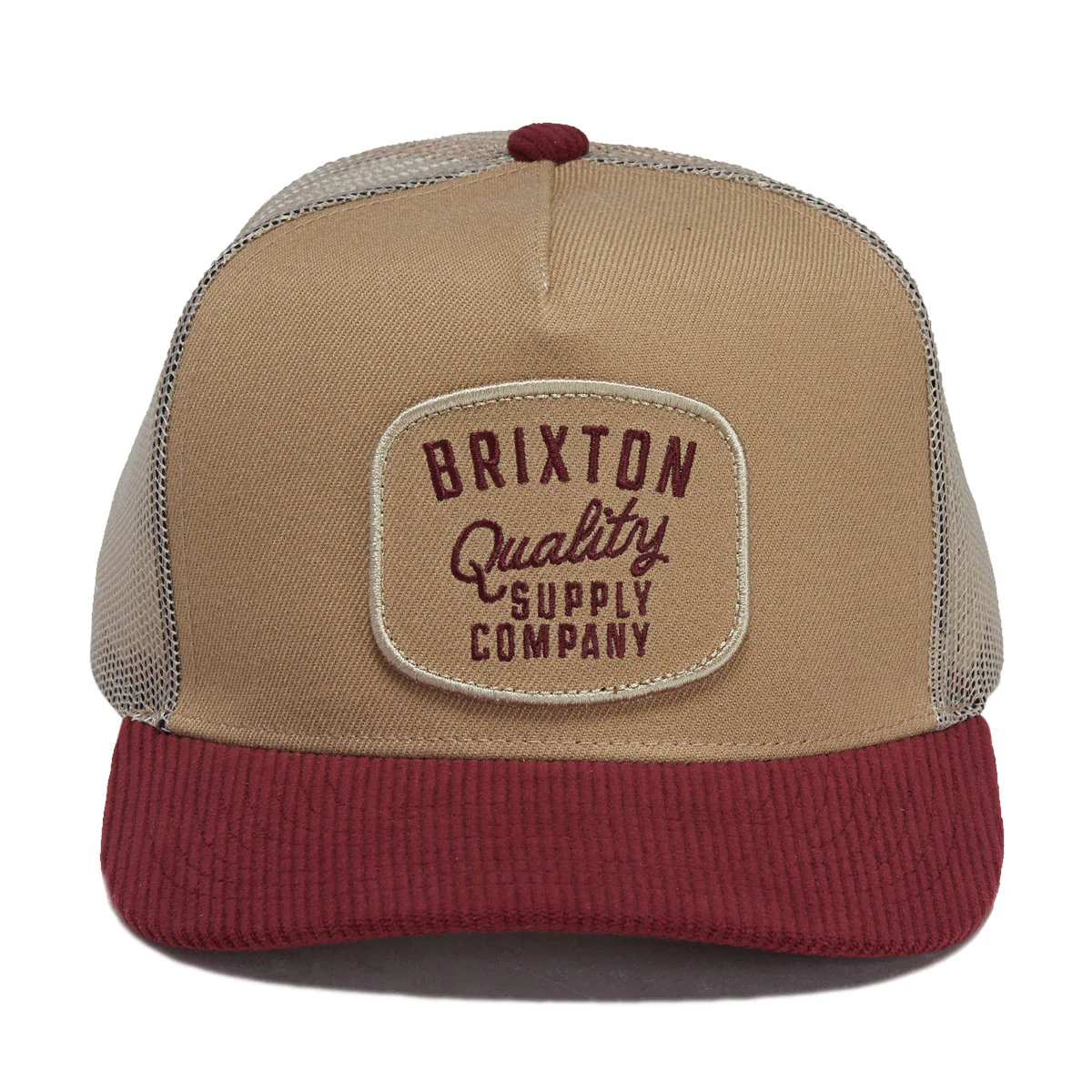 Brixton Hubal C Mp Trucker Hat - Oatmeal/Dark Brick Corduroy - Image 3