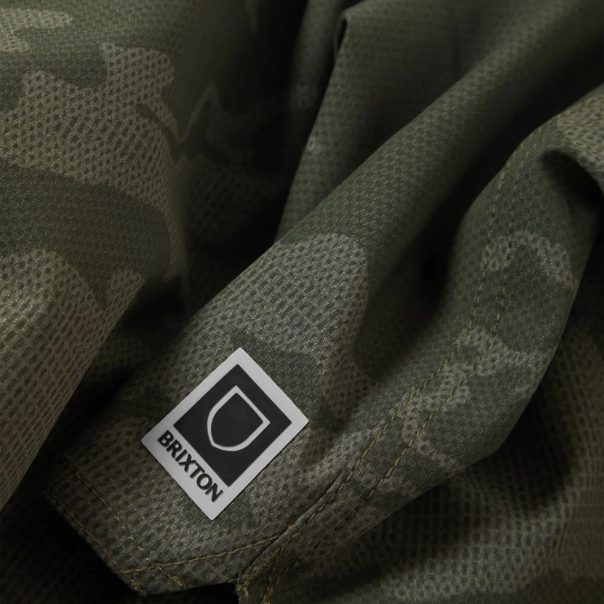 Brixton Journey Active Shorts - Olive Tiger Camo - Image 5