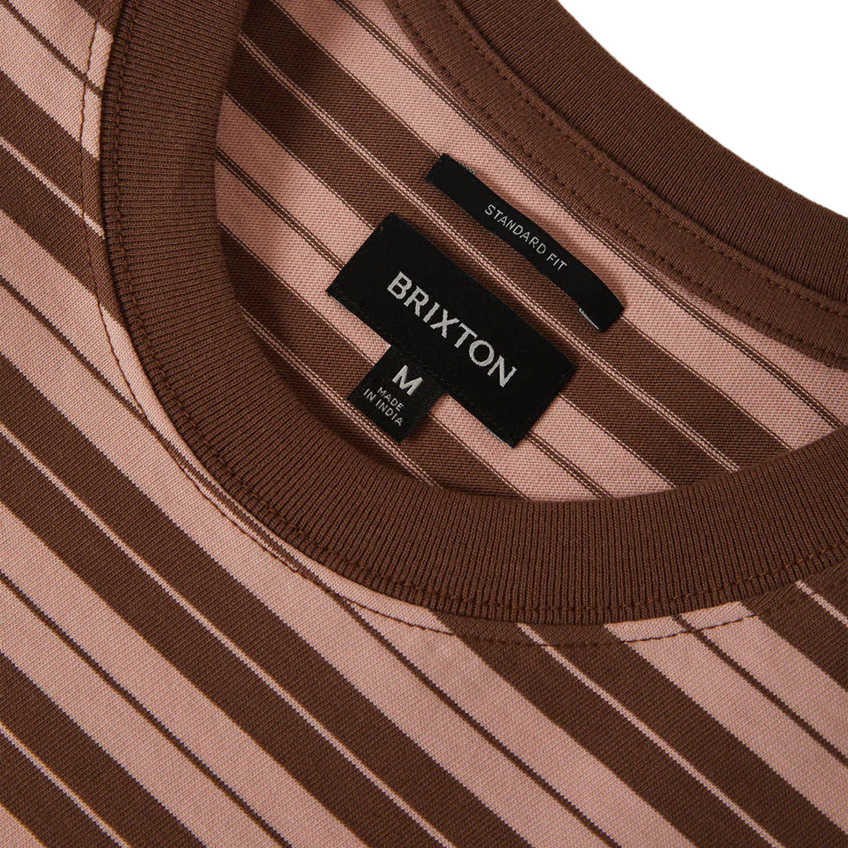 Brixton Nova Stripe Pocket T-Shirt - Pinecone Brown/Silver Pink Worn Wash - Image 4