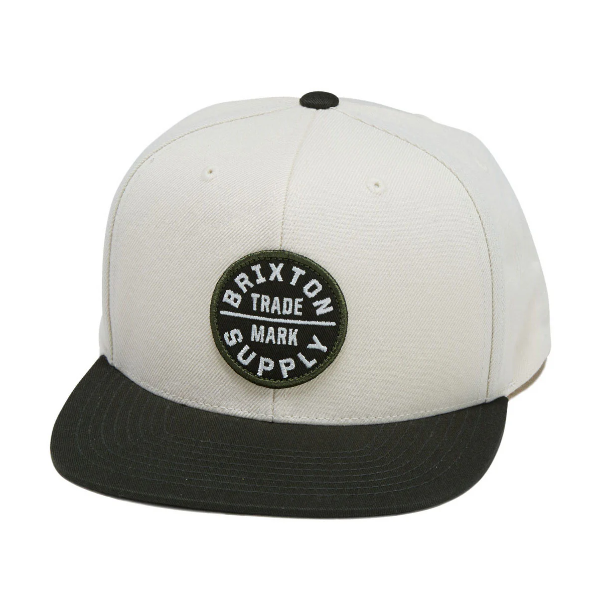 Brixton Oath III Snapback Hat - Wax Paper/Dark Olive