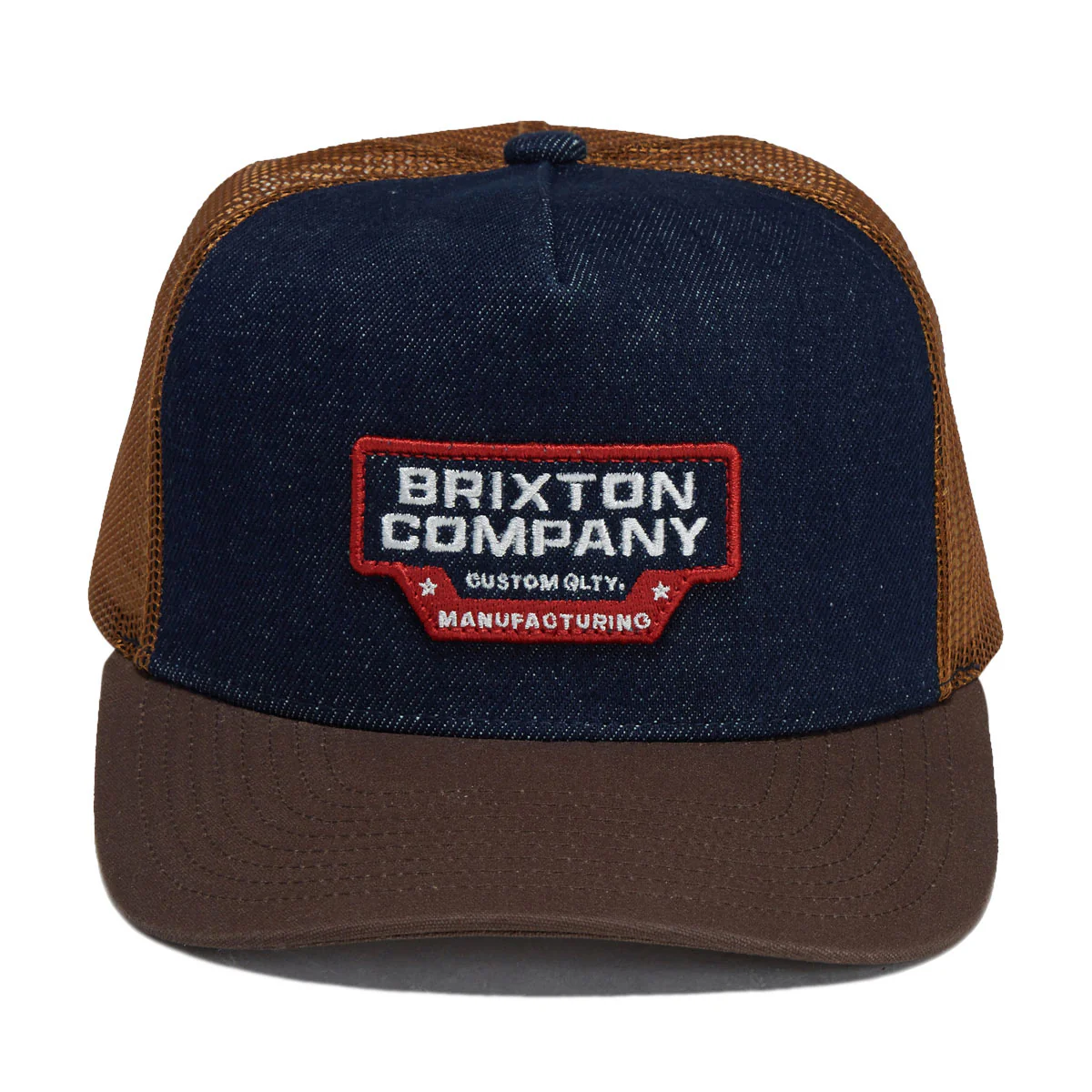 Brixton Reeves Trucker Hat - Washed Denim/Caramel - Image 3