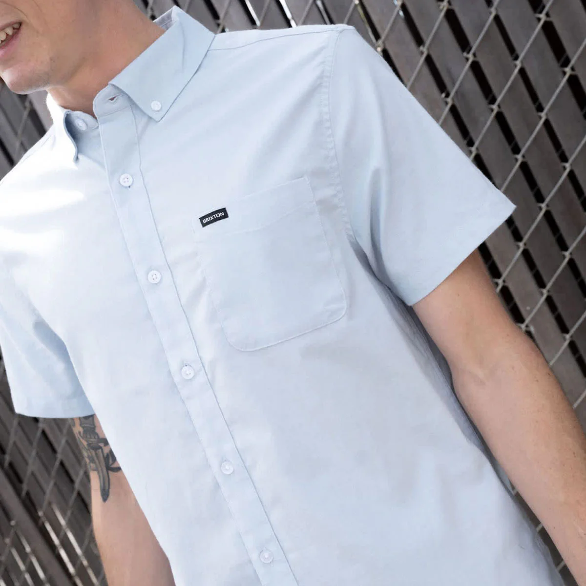 Brixton Sanford Oxford Shirt - Dusty Blue - Image 2