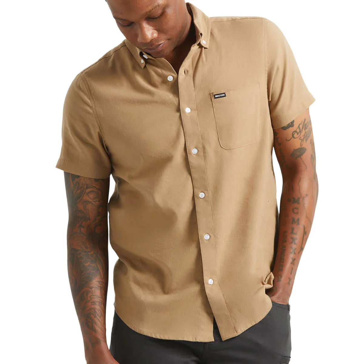 Brixton Sanford Oxford Shirt - Khaki