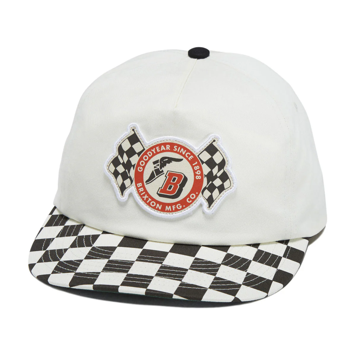 Brixton x Goodyear Speedway HP Snapback Hat - Off White
