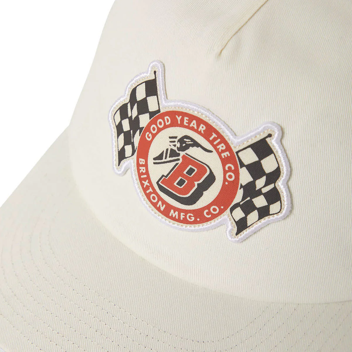 Brixton x Goodyear Speedway HP Snapback Hat - Off White - Image 6