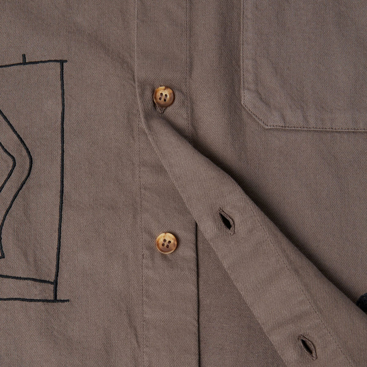 By Parra Crooked Face Short Sleeve Shirt - Brown - Image 6