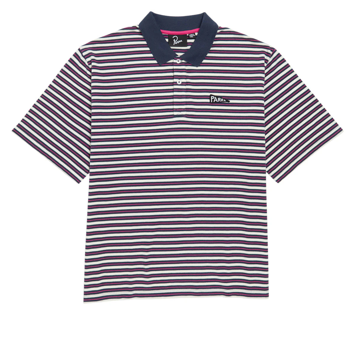 By Parra Flag Striper Polo Shirt - Purple/Pink