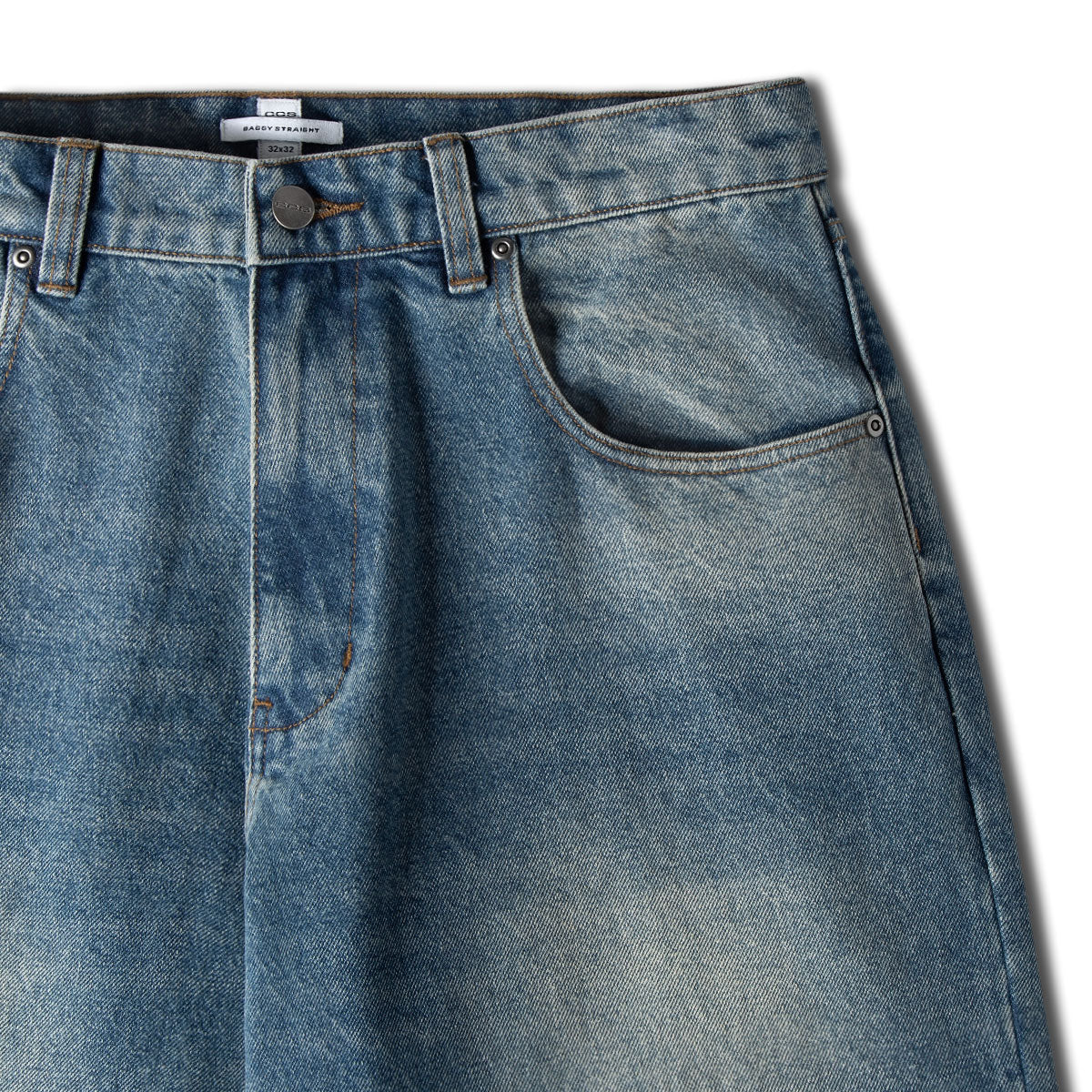CCS Baggy Straight Denim Jeans - Sun Bleach Wash - Image 7