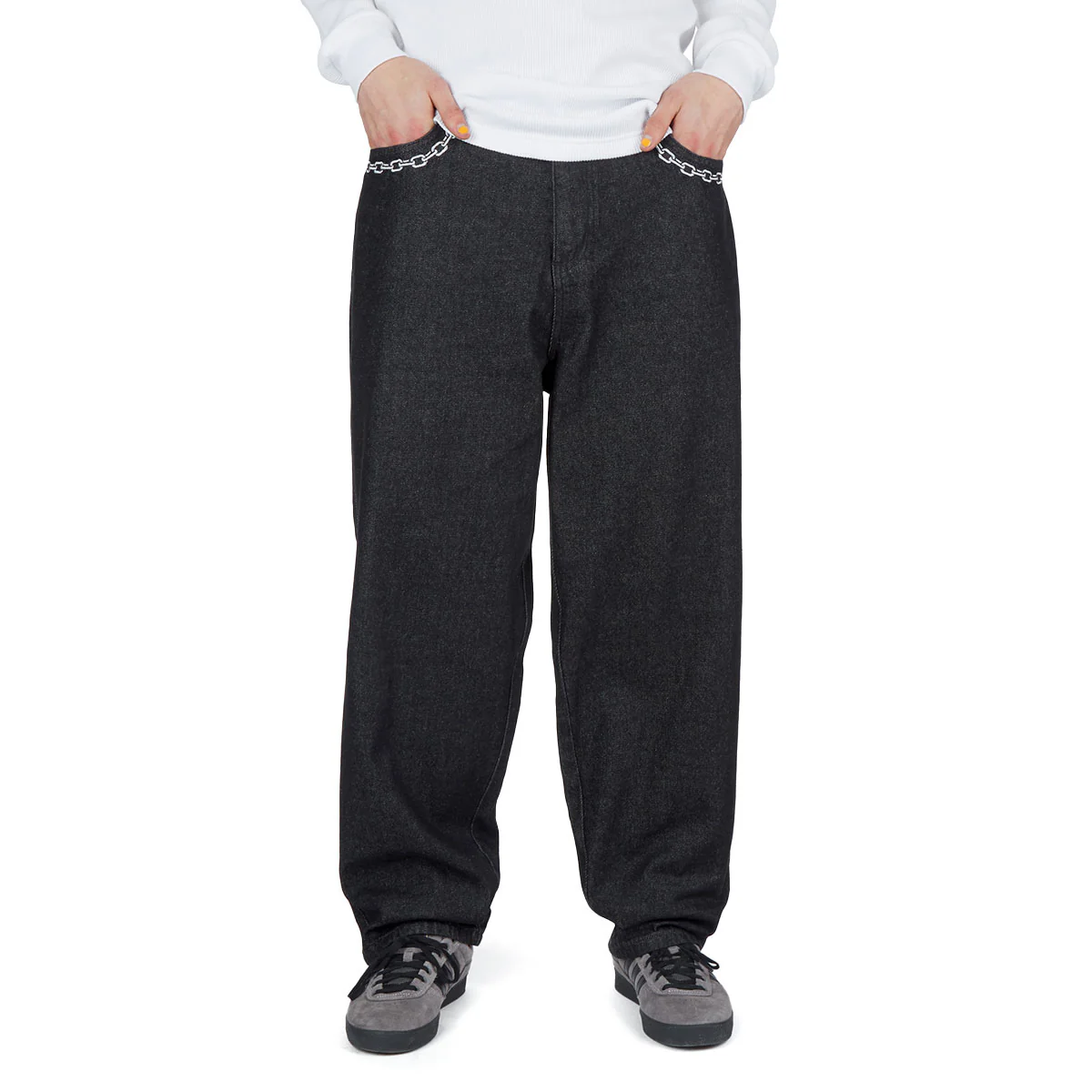 CCS Baggy Taper Denim Jeans - Chain Black