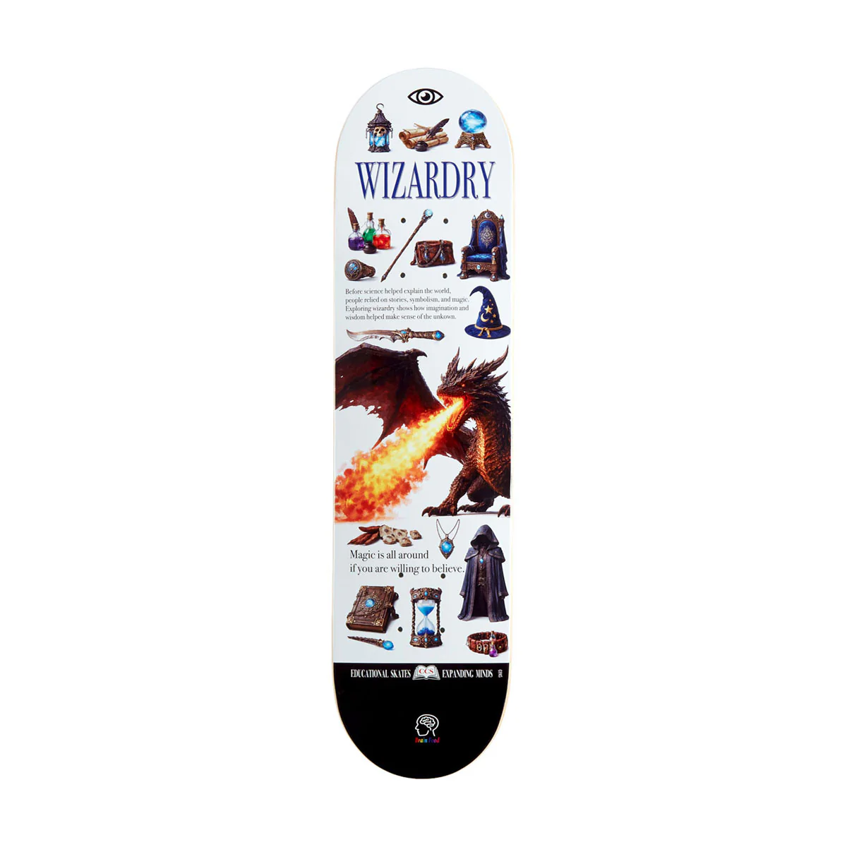 CCS Brain Food Wizardry Mini Skateboard Deck - White