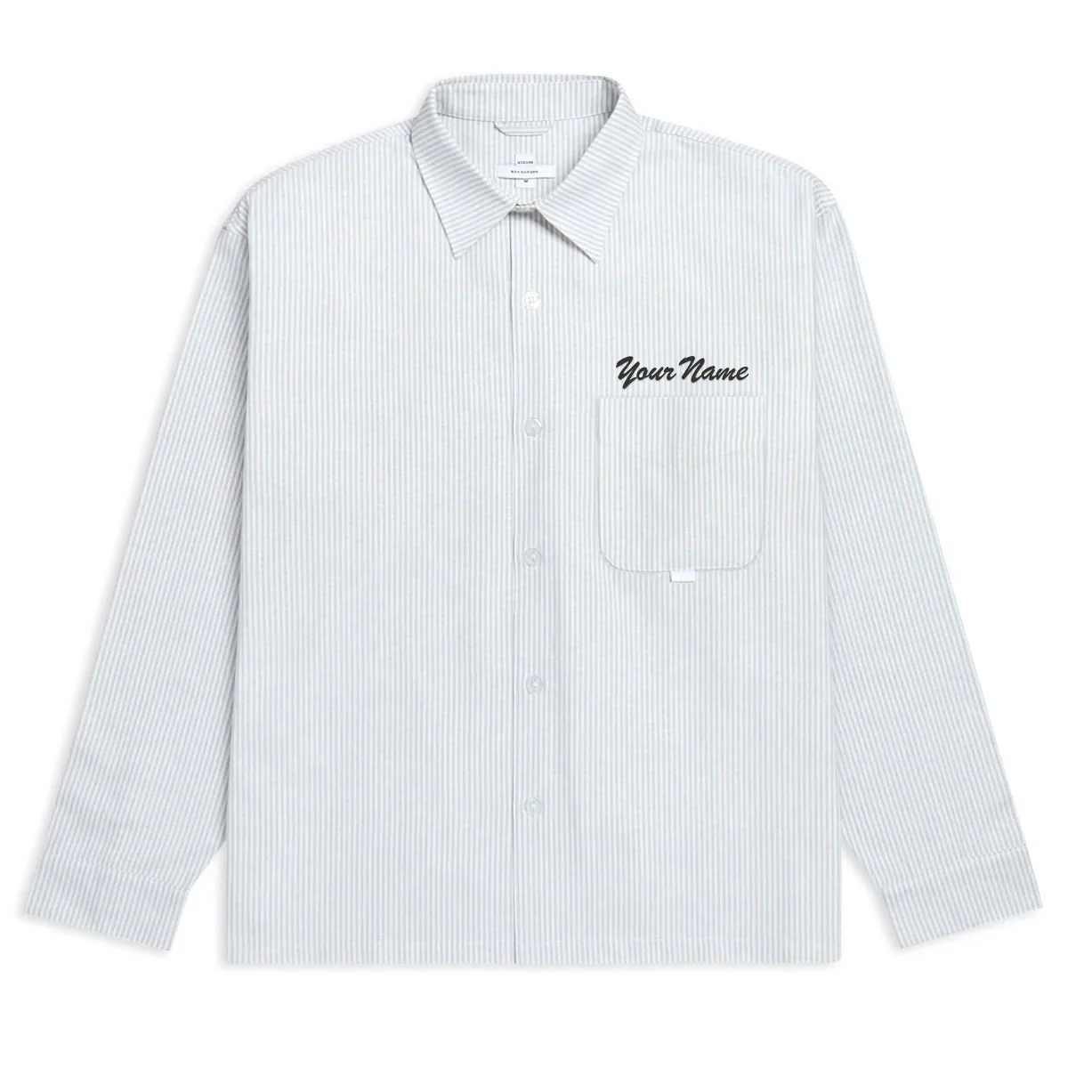 CCS Custom Embroidered Box Oxford Shirt - Grey Stripe