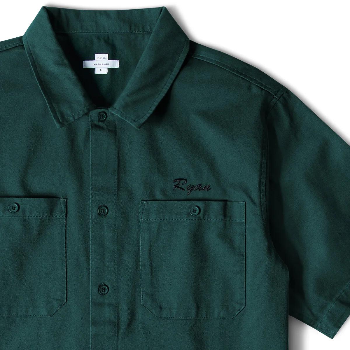CCS Custom Embroidered Work Shirt - Hunter Green - Image 2