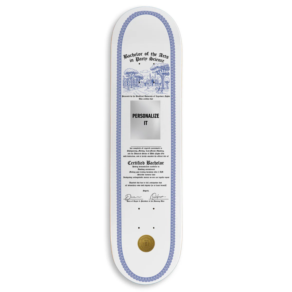 CCS Customs Together Skateboard Deck - Bachelor Certificate - 8.375"