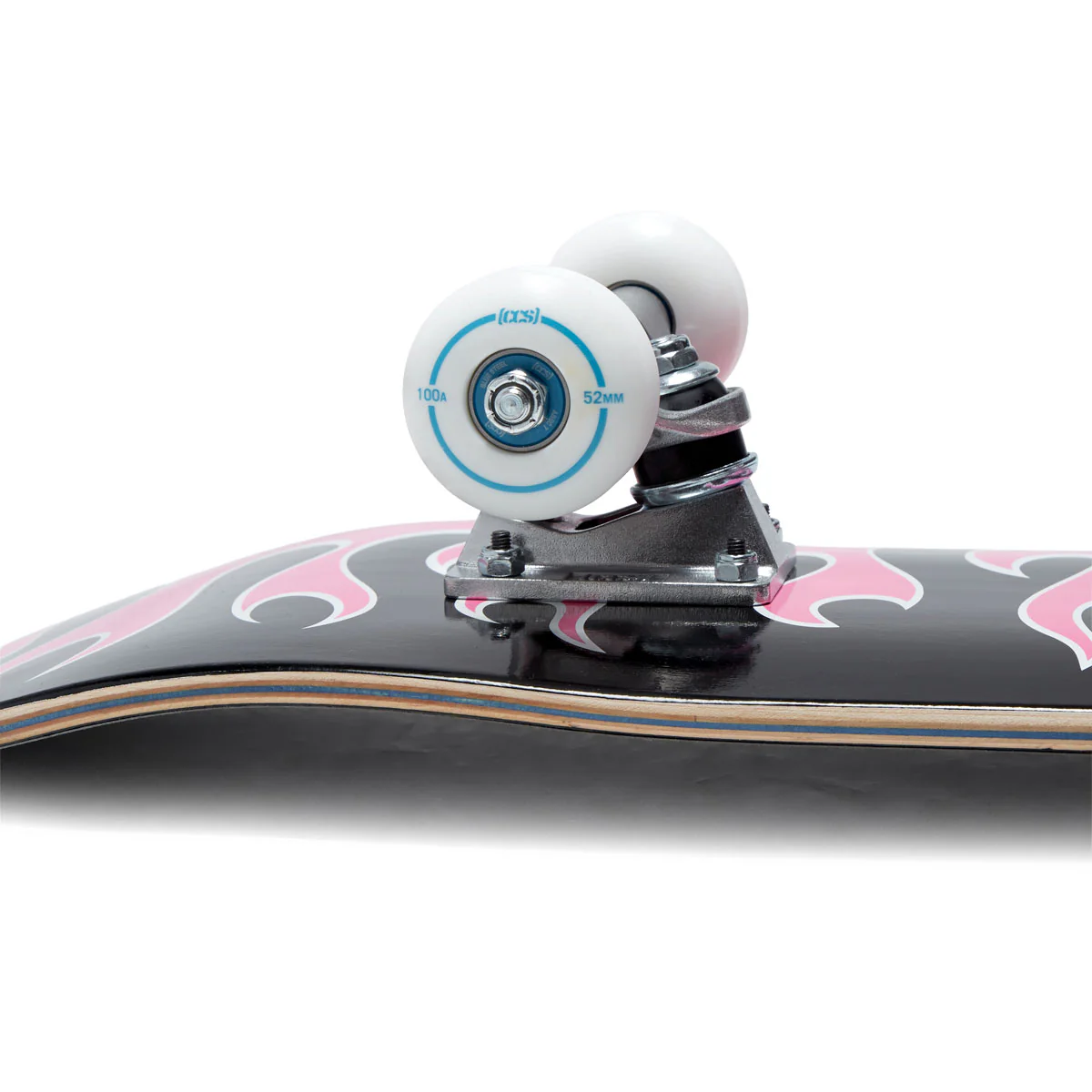 CCS Flames Mini Skateboard Complete - Black/Pink - Image 6