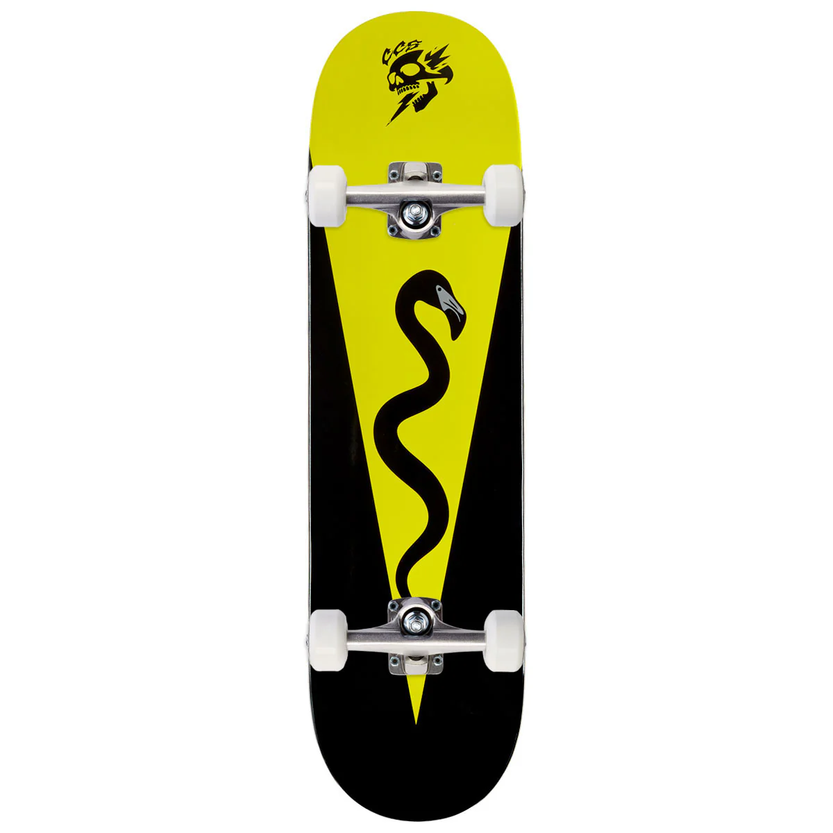 CCS Grim Surfer Skateboard Complete - Black/Yellow - 7.75"