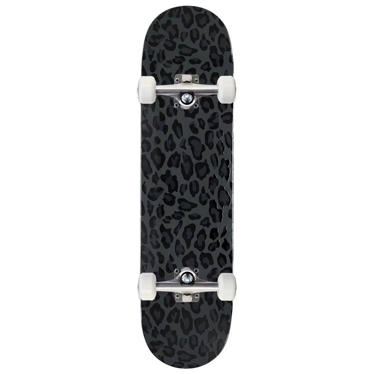 CCS Leopard Embossed Skateboard Complete - Charcoal - 8.375"