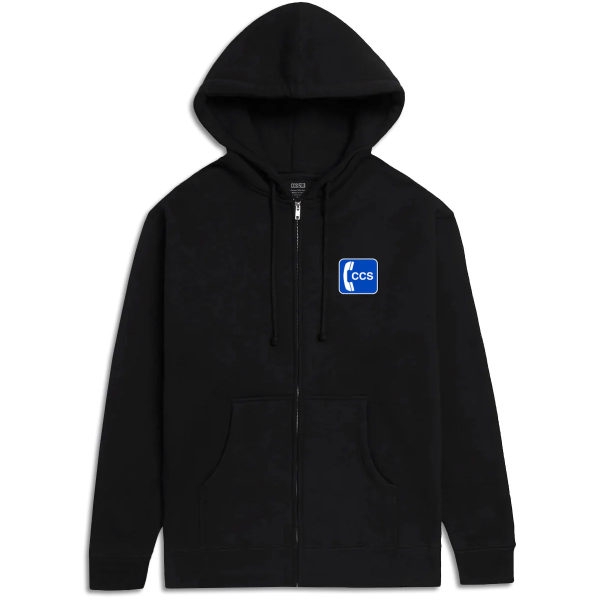 CCS Phone Zip Hoodie - Black