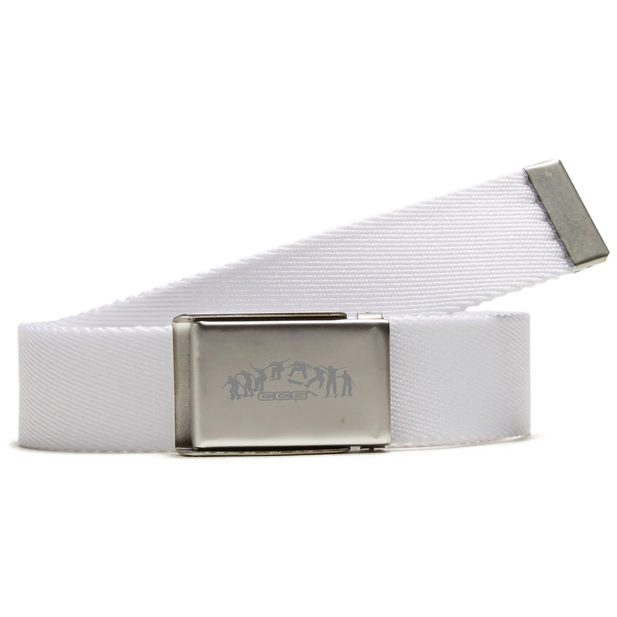 CCS Silver Kickflip Buckle Belt - White