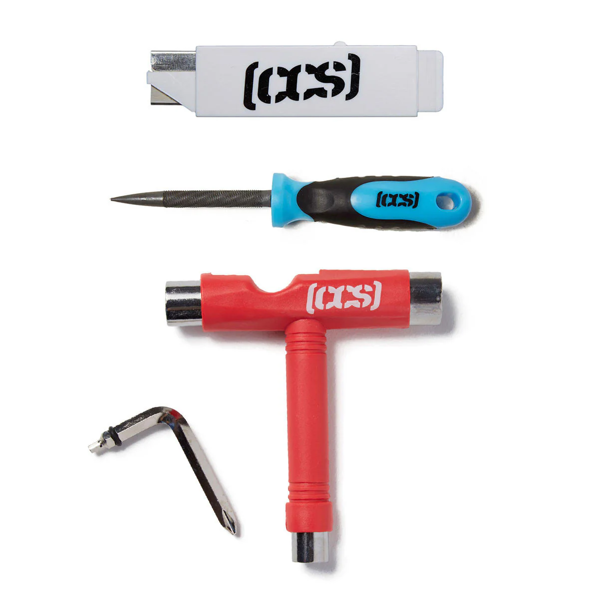 CCS Skateboard Tool with 2-in-1 File and Razor Blade - Red