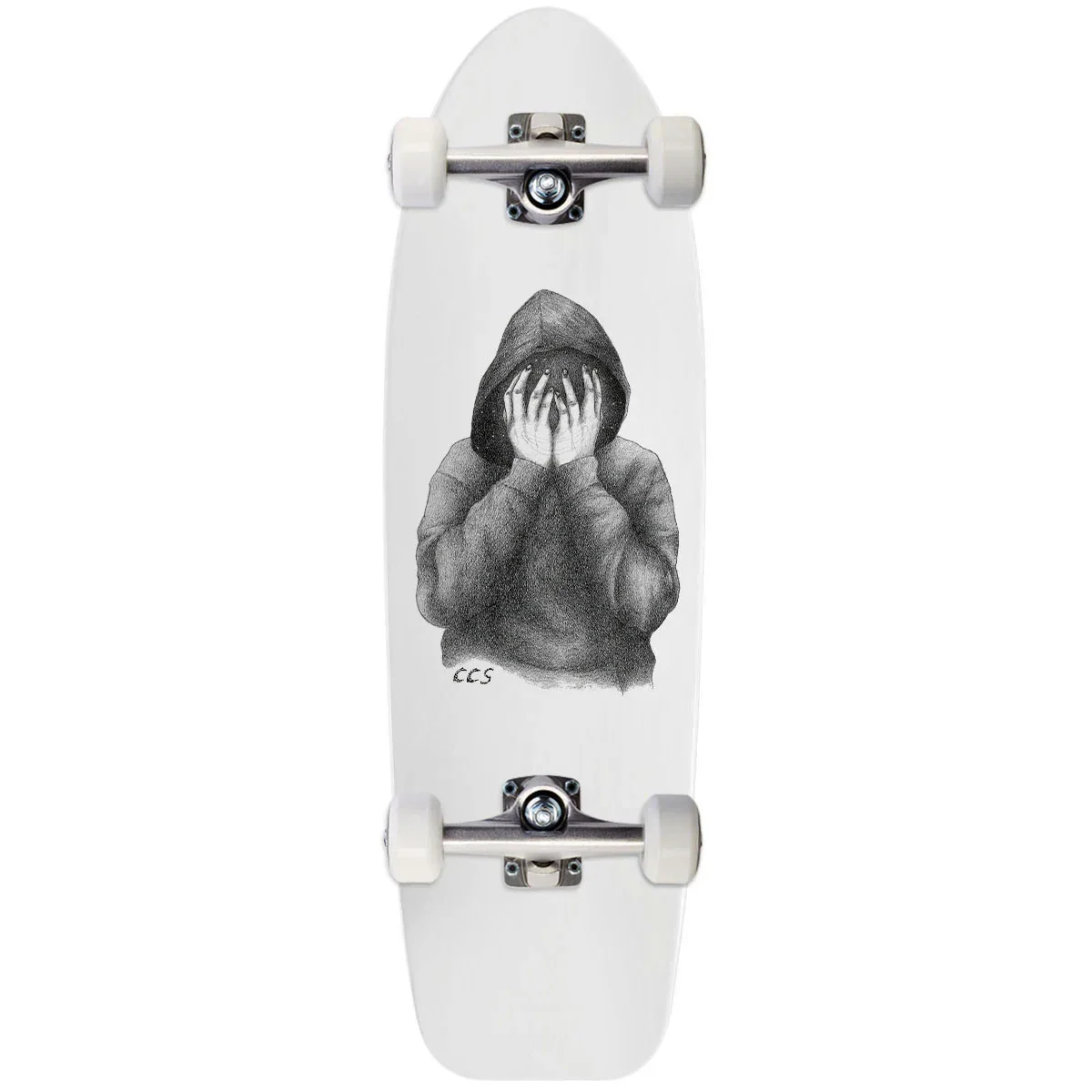 CCS Smile on The Surface Crusier Skateboard Complete - White - 8.00"
