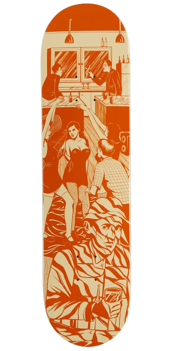 CCS Social Camouflage Party Skateboard Deck - Orange - 7.75"