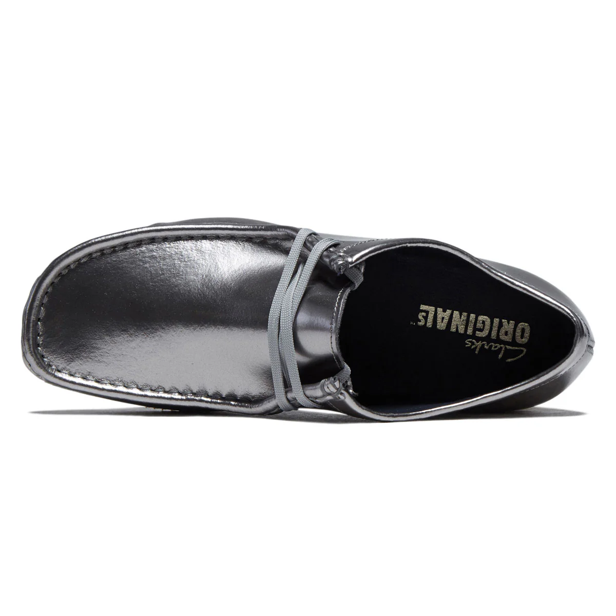 Clarks Wallabee Shoes - Silver - Image 3